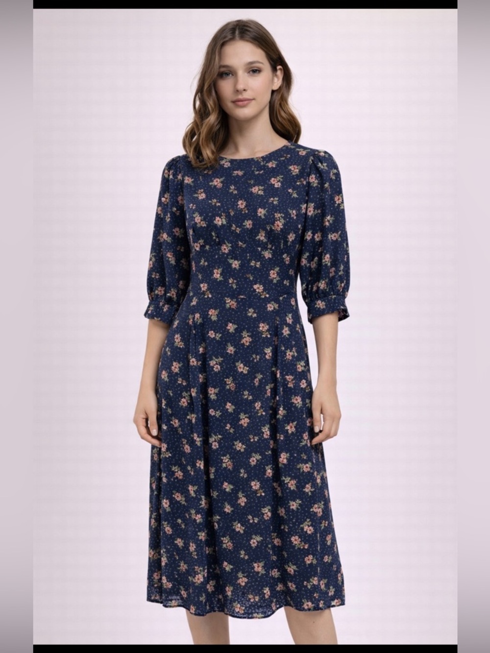 NWT size medium floral Navy Dress